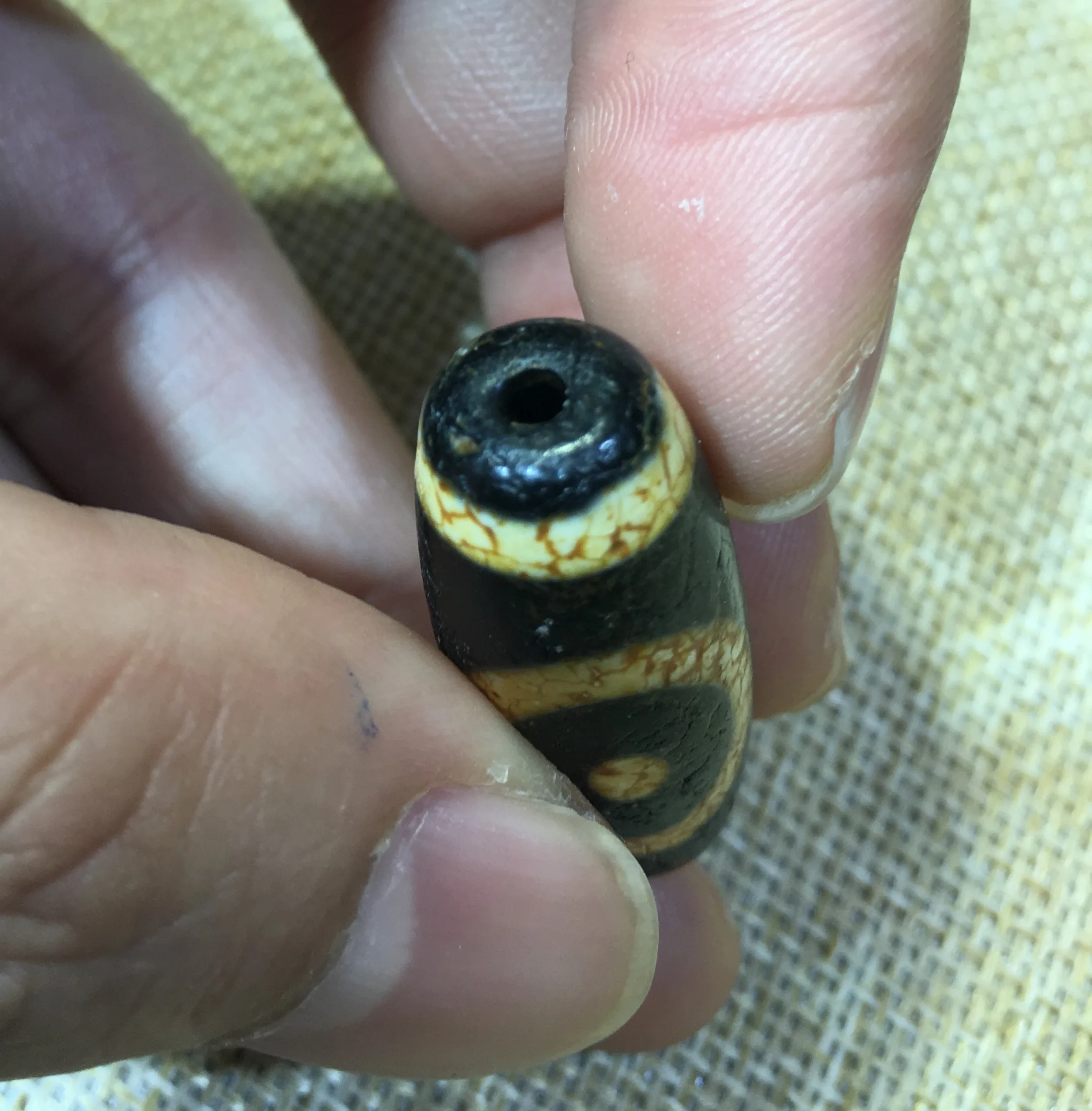 Rare Magic Tibetan Old Agate DRAGON VEIN Heaven&ampearth Totem dZi Bead | Украшения и аксессуары