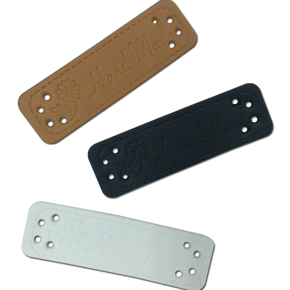 Логотип цветка ручной работы Швейные аксессуары Diy кожаные ярлыки на шарф