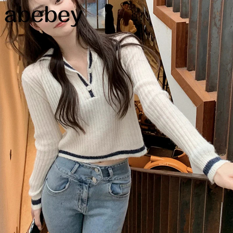 

Women Knitted Sweater Fashion Pullovers Ladies Winter Sweater Korean College Style Women Jumper Sueter Mujer