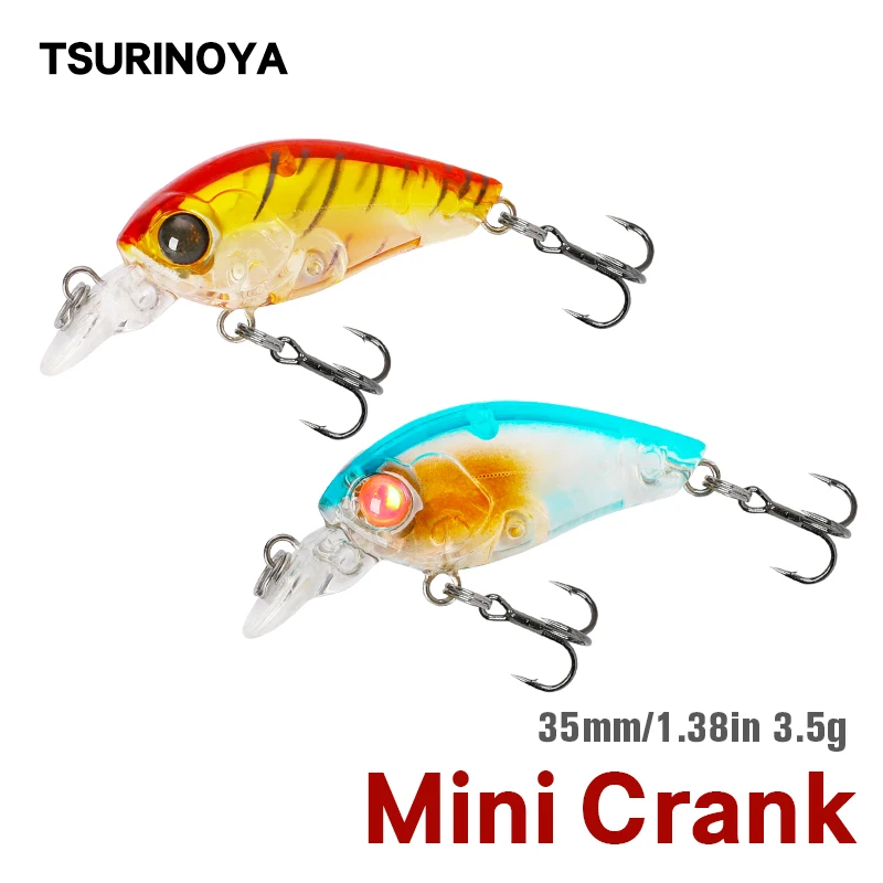 

TSURINOYA 35mm 3.5g Mini Crank Fishing Lure DW24 Floating Artificial Minnow Hard Bait Wobblers Lake Trout Crankbait Tackle