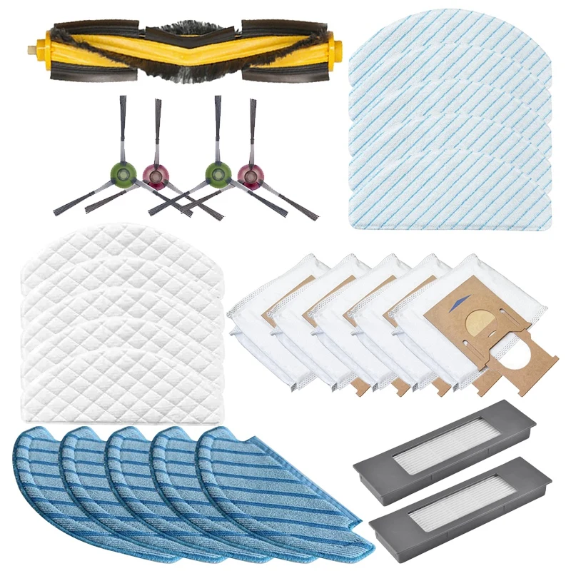 

Main Brush Accessories for Ecovacs Deebot Ozmo T8 AIVI T8 Robot,Main Brush,Side Brush,Filter,Mop Cloth,Dust Bag
