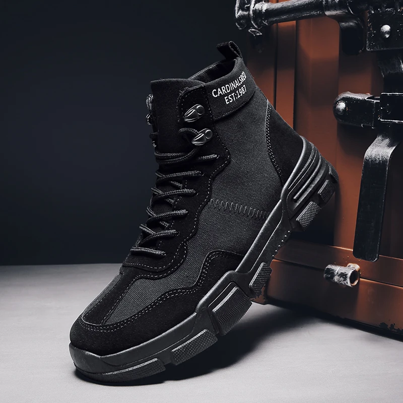 

Top Fashion Men Casual Shoes High Top Canvas Shoes Sneakers Man Lace-Up Breathable Trainers Men Baskets Homme Basic Flats Shoes