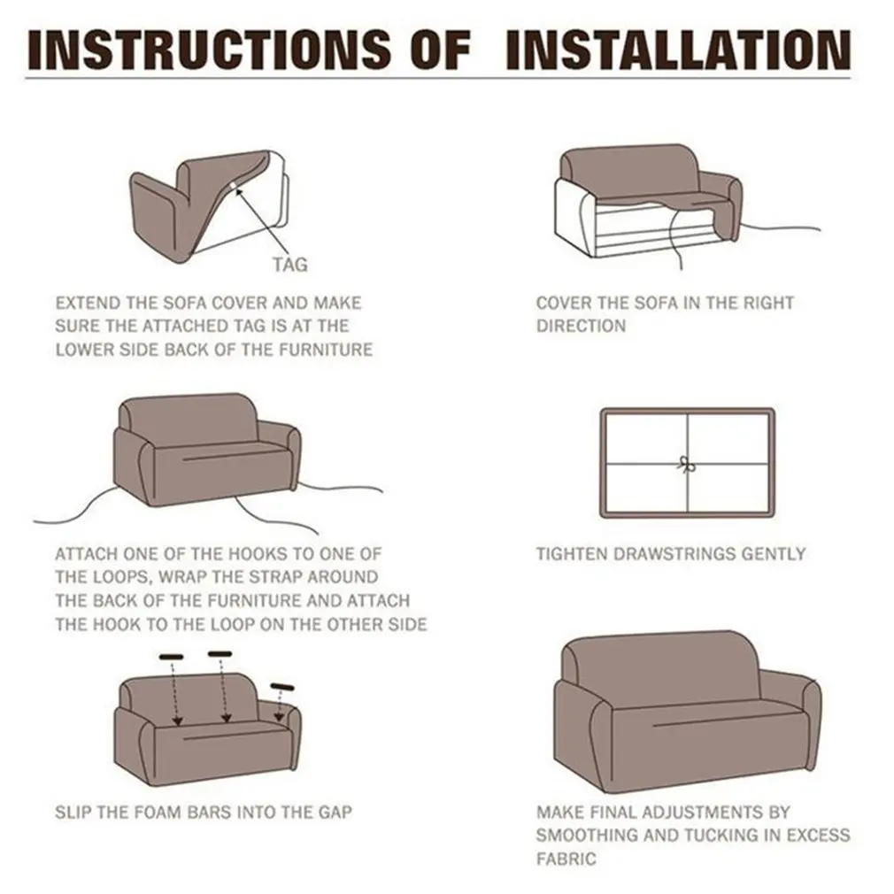 

New Jacquard Solid Color Sofa Seat Cover Stretch Elastic Seat Cushion Protector Cover Home Furniture Slipcover Couch Cover