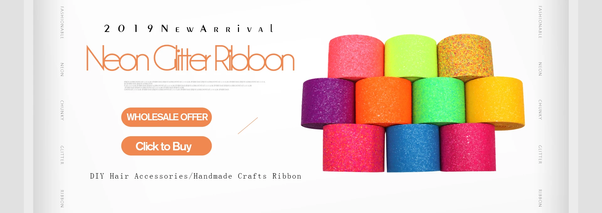 IBOWS 1yard 3'' 75mm Chunky Glitter Ribbon Blingbling Fabric Ribbon Gift Package DIY Hair bows Material Sewing Accessories