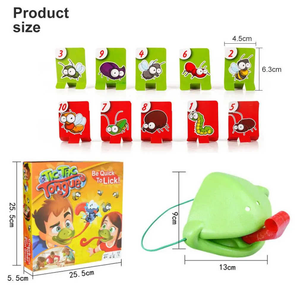 

Hot Frog Mouth Take Card Tongue Tic-Tac Chameleon Tongue Funny Board Game For Family Party Toy Be Quick To Lick Cards Toy Set