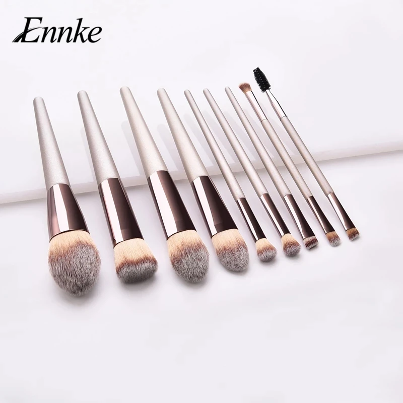 

Набор кистей для макияжа ENNKE, 9 шт., Профессиональные кисти для макияжа, натуральные волосы, для основы, пудры, румян, инструменты для красоты