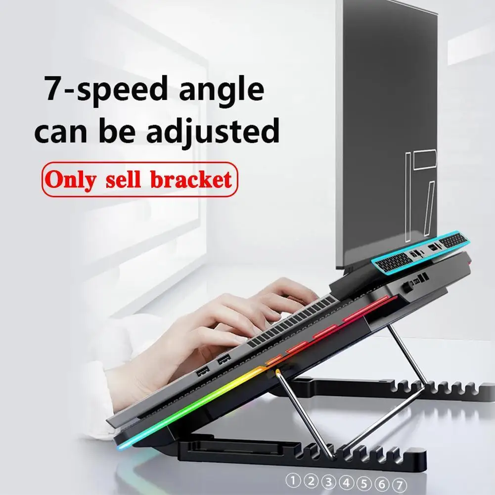 

Охладитель для игрового ноутбука 12-17 дюймов, подставка с шестью вентиляторами и светодиодным экраном, охлаждающая подставка для ноутбука с ...