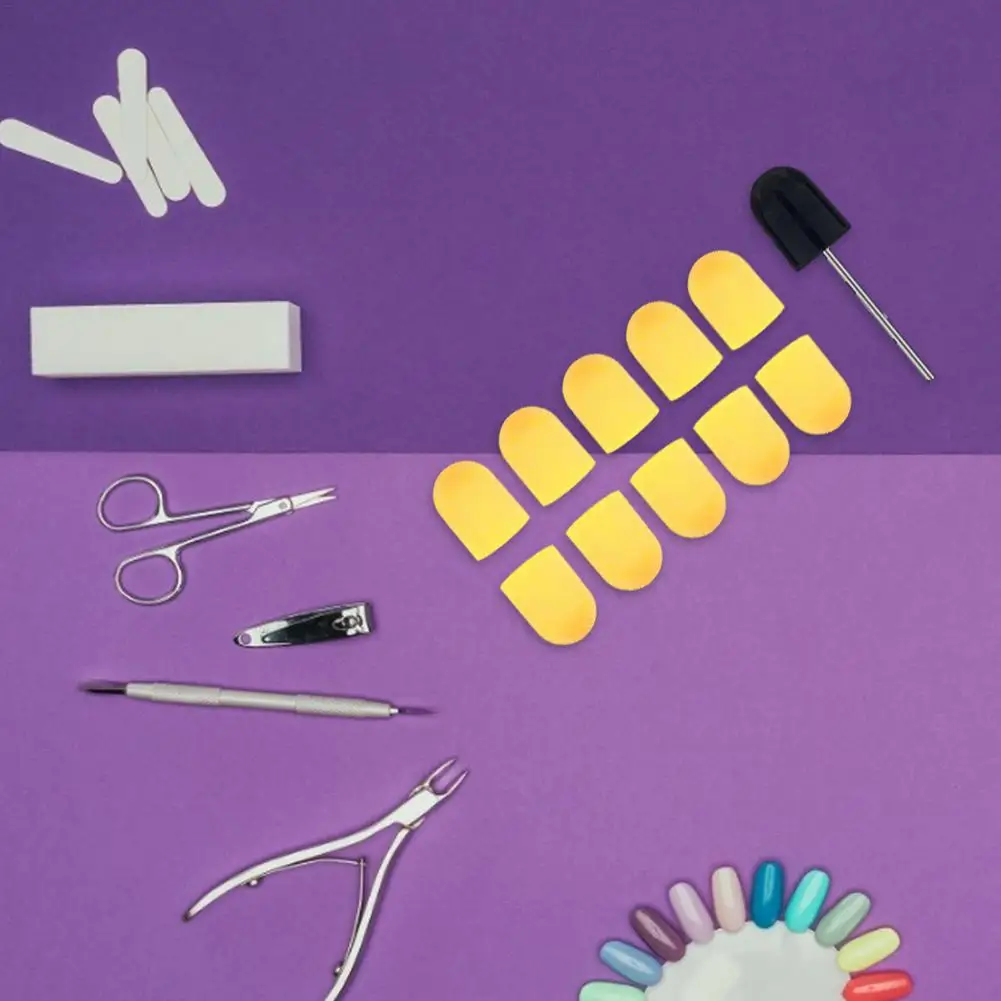 

10 IN 1 Colorful Nail Sanding Cap With Rubber For Grinding Polishing Cuticle Remover Manicure Pedicure Care Nails Accessories
