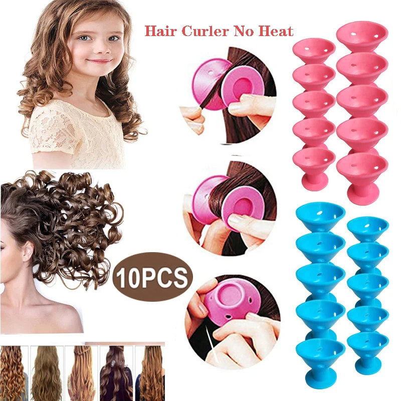 

Silicone Curling Iron Hair Curler No Heat Soft Rubber Magic Curly Hair Products No Clip Hair Rollers Curlers DIY Styling Tools