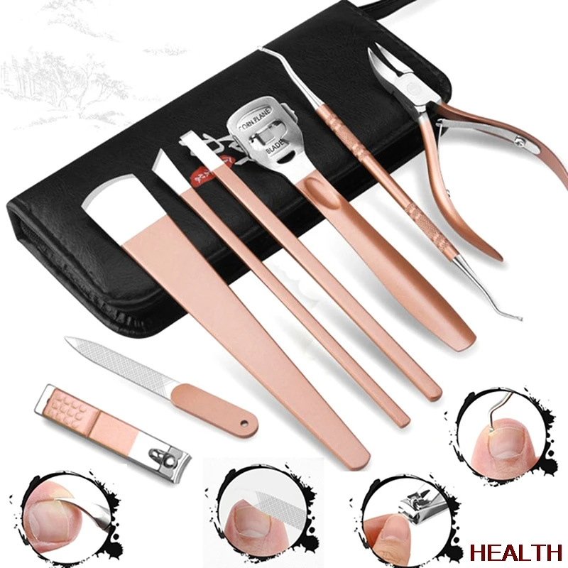 

HOT Pedicure Foot Care Ingrown Removal Correction Clippers Toe Nail FileTools Foot Care Tool 7/8PCS