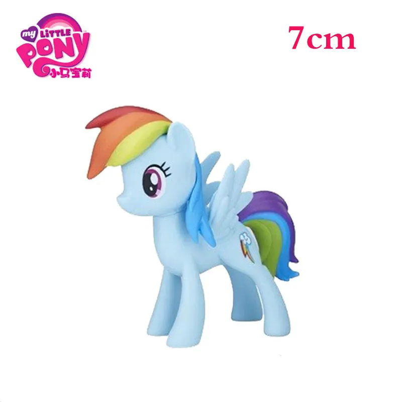 Модель игрушки фигурка My Little Pony Twilight Sparkle Rainbow Dash Flutter застенчивый Пинки Пай модель куклы украшения подарки игрушка для детей - Цвет: Rainbow dash