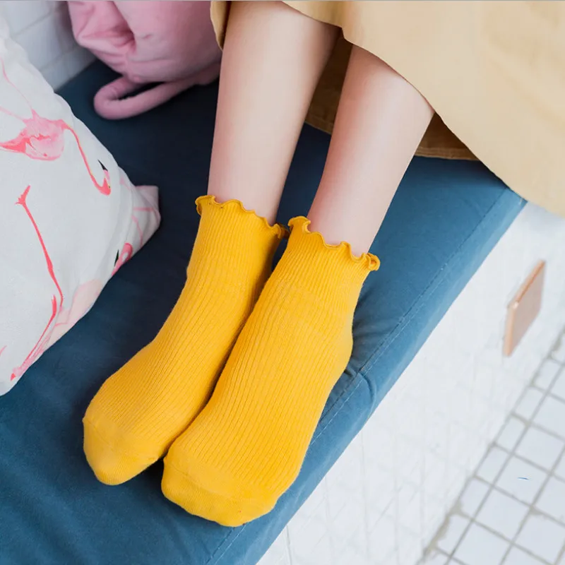 Уличная одежда Яркие цвета Женские розовые носки Kawaii Mujer Calcetines Японский