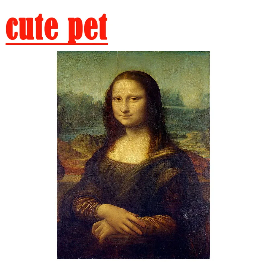 

Cross Stitch Mona Lisa Decorative painting artwork diy5d diamond painting square drill round diamond Mosaic embroidery Wallpaper