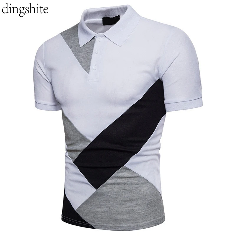 

Dingshite Men Contrast Color Polyester Polo Shirt , Men Oversize Casual Fashion Slim Fit Business T Shirt .
