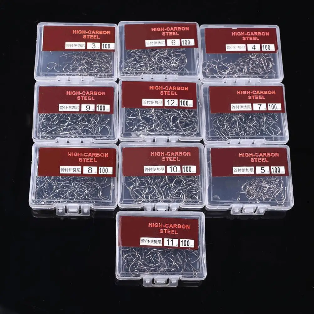 

1000Pcs Fishhooks Barbed Hook Bait Fishhook Fishing Jig Sharpened