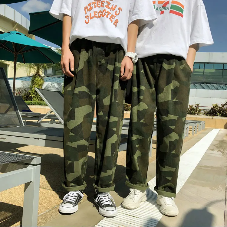 Летние модные брюки мешковатые Джоггеры для мужчин желтые камуфляжные