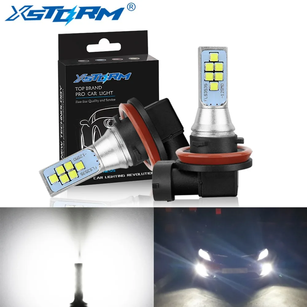 2 шт. H11 H8 светодиодные лампы 9005 HB3 9006 HB4 H16 5202 PSX24W противотуманные фары Дневные Фары