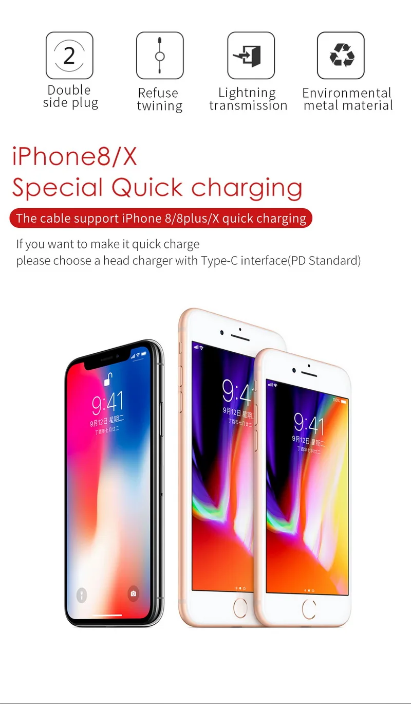 MCDODO USB C PD кабель USB-C-8 Pin кабель для быстрой зарядки для iPhone X 8 Plus телефонный кабель для передачи данных для iPhone XS MAX XR шнур зарядного устройства