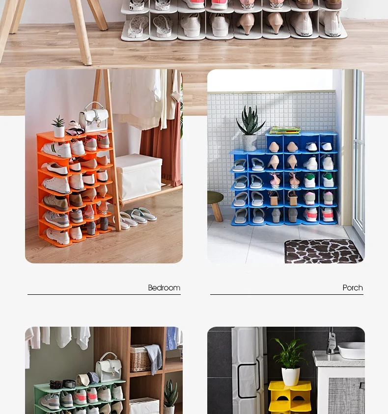DIY 6 слойный держатель для обуви, пластиковая коробка для обуви, домашняя прозрачная Складная полка для хранения, экономит место, пластиковая стойка для хранения обуви
