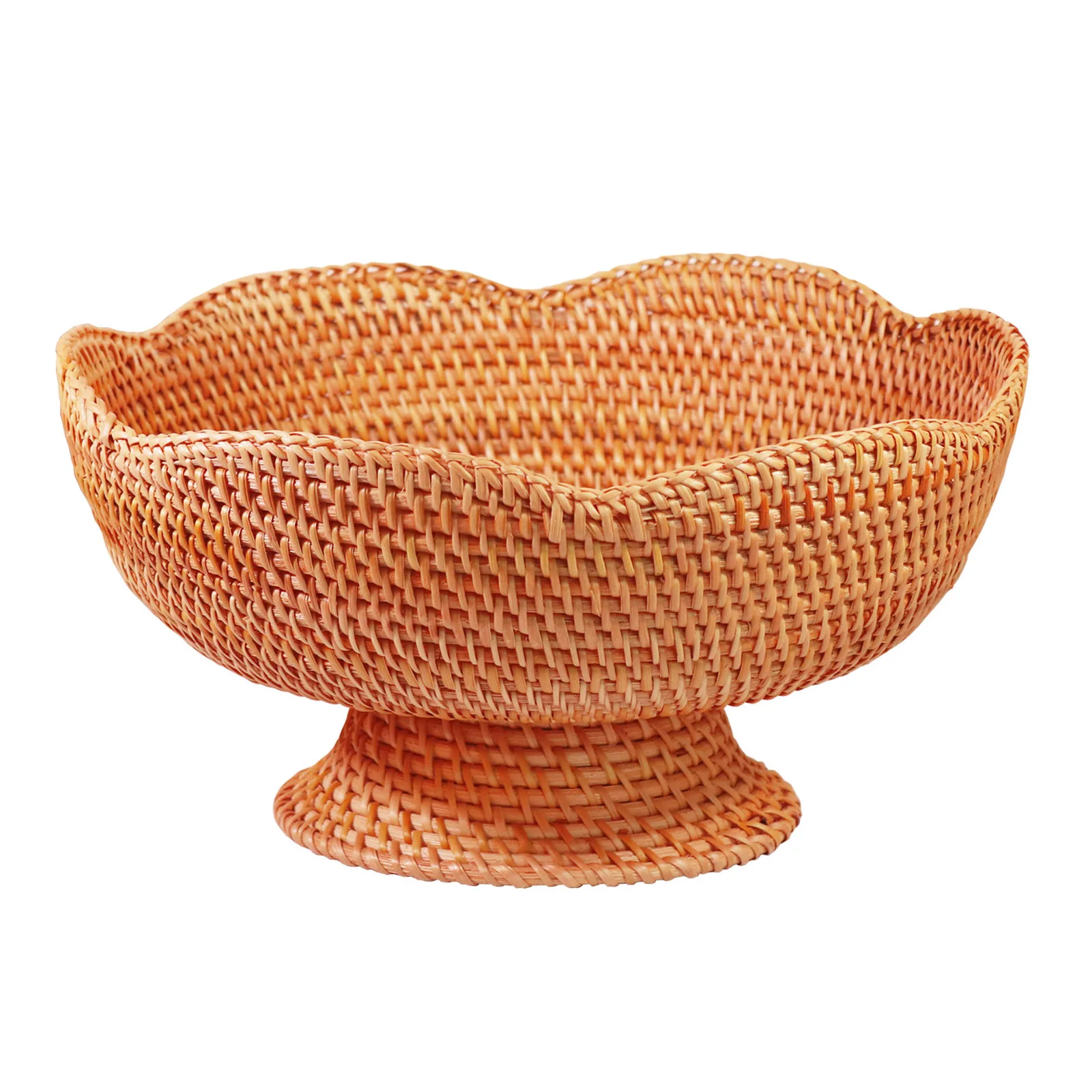 

Rattan Woven Snacks Candy Storage Basket Fruit Plate Vegetables Restaurant Food Suitable For Various Occasions Kitchen Organizer