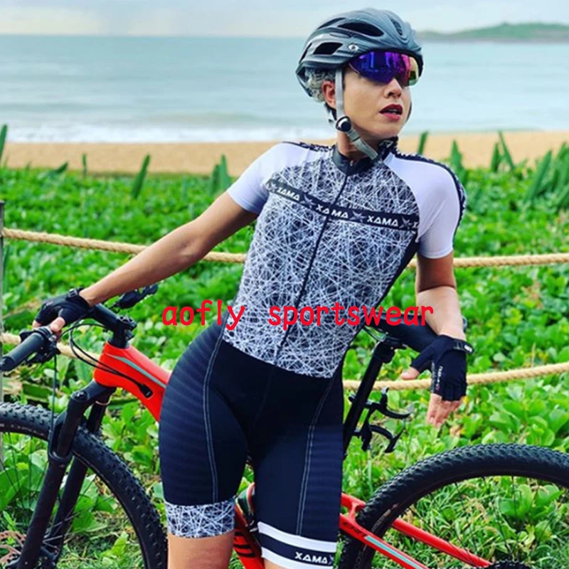 Женский триатлон с коротким рукавом для велоспорта спортивный костюм модель