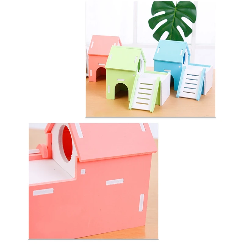 

Legendog Hamster Hideout Toy Detachable Handmade Hamster Cage House Small Animal Hideout Sleeping Cages Colorful House Toy
