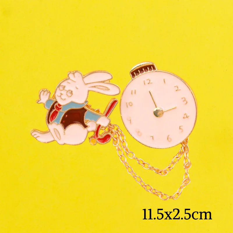 Набор с цепочкой и животными декоративные булавки Кит кот кролик металлические