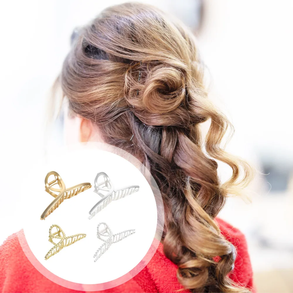 

4pcs Non-slip Alloy Hair Claws Elegant Hair Clips Large Size Hair Clips