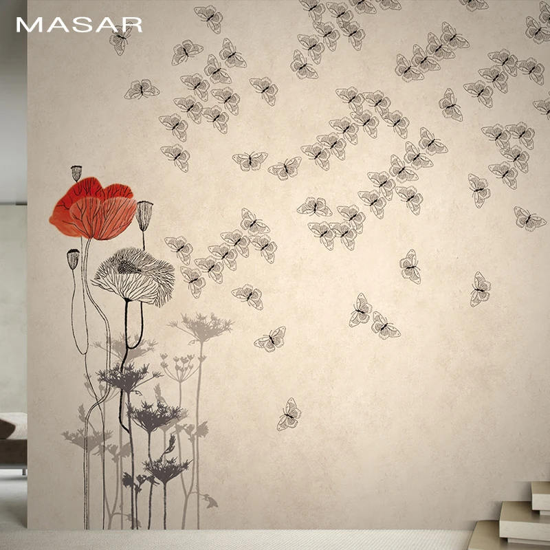 

Фотообои MASAR для детей, теплые и элегантные, с цветами, бабочками