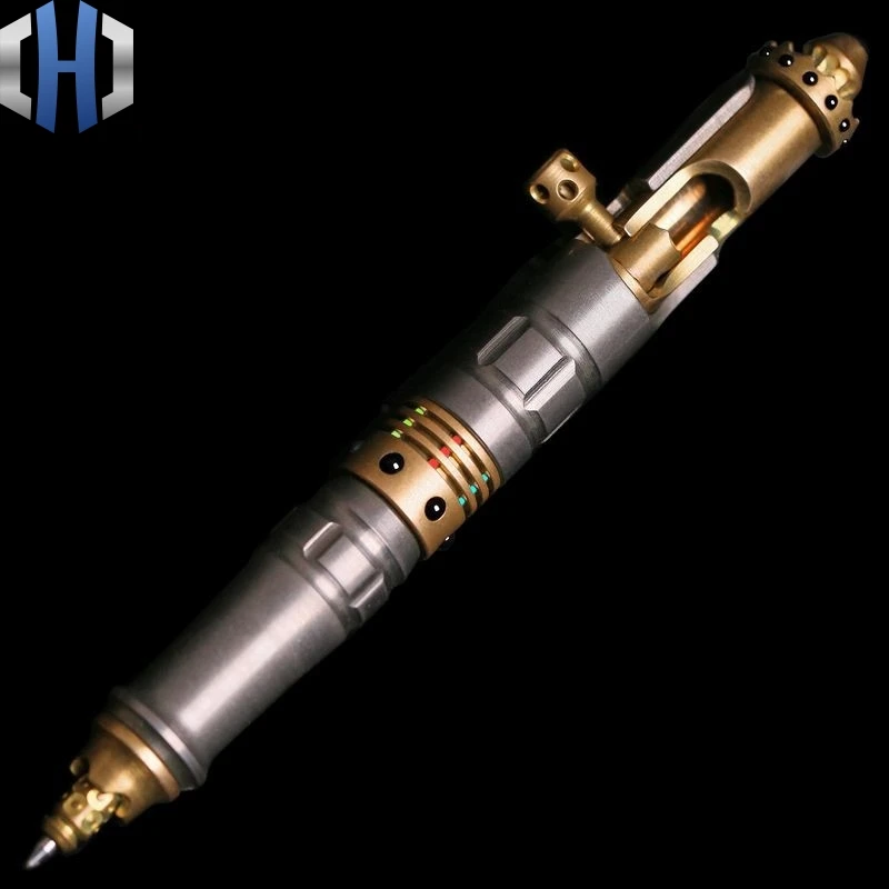 Online Gun Pena Taktis Titanium Kuningan Luar Ruangan Portabel Menulis Pertahanan Diri Jendela Rusak Multifungsi EDC