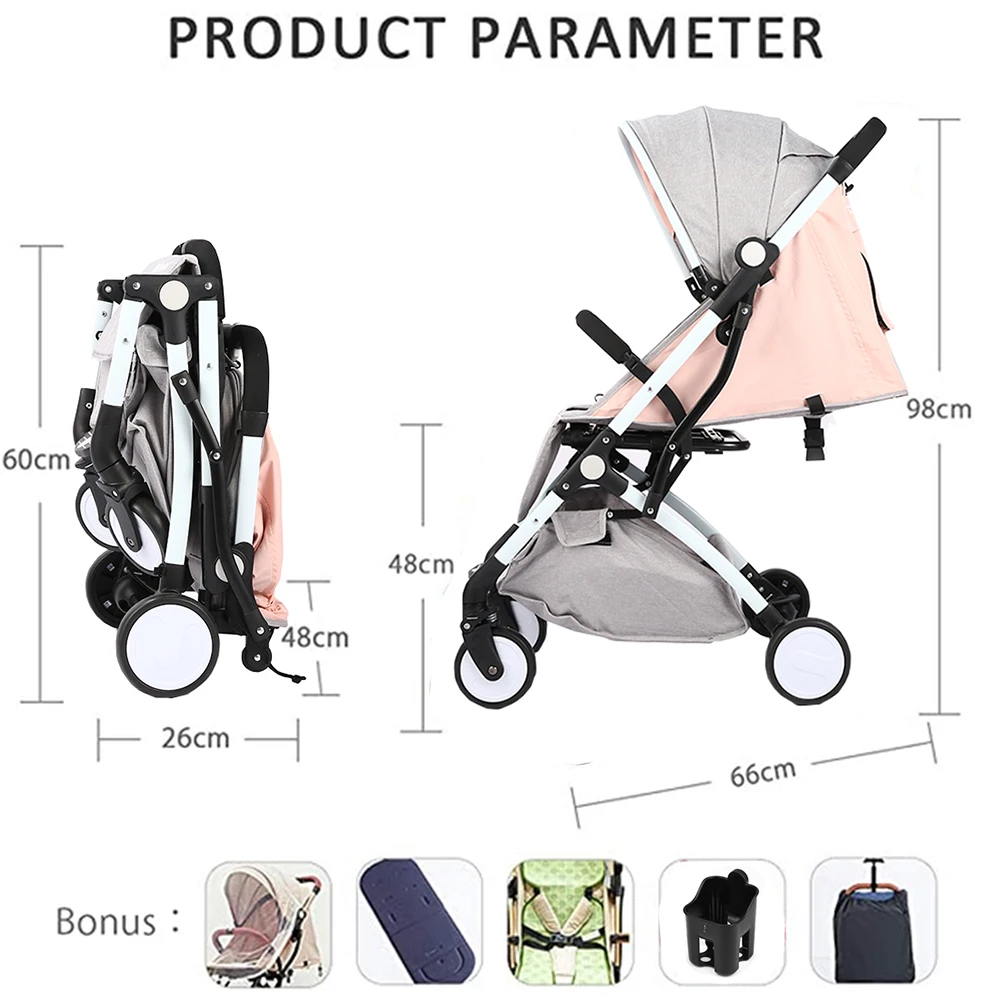 Складная детская коляска с высоким ландшафтом Детская переносная дорожная