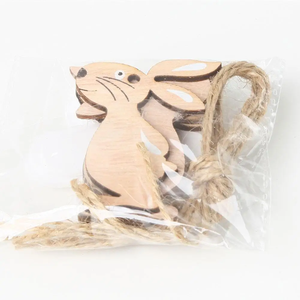 

Wood Rabbit Egg Hanging Pendant Ornament Diy Wooden Easter Happy Decoration Easter Crafts Wooden Decoratio Easter Party Sup G8O8