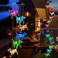 led solar wind chime lamp dog style outdoor waterproof garden garland hanging light christmas holiday solar light decoration