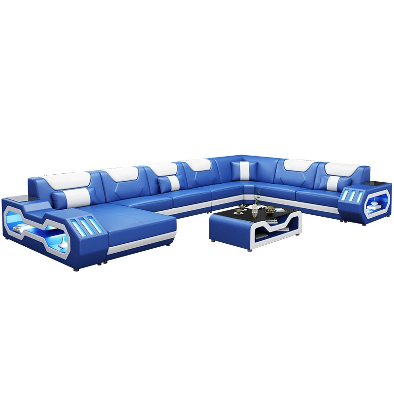 Оптовая продажа мебели для гостиной дешевый угловой диван из кожи или ткани 7