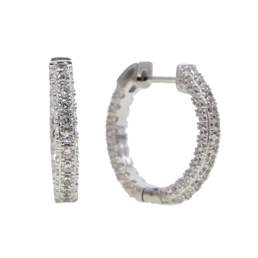 Серьги-кольца для женщин 22 мм с микро-ПАВЕ Круглый фианит серьги синим красным