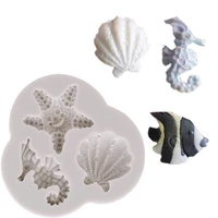 diy lovely shell starfish conch silicone chocolate mold fish mermaid tail fondant cake decorating tools clay resin art moulds