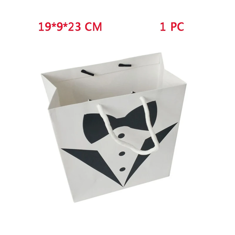 1 шт. подарок черный белый галстук бабочка сумка Упаковка печенья для сладостей