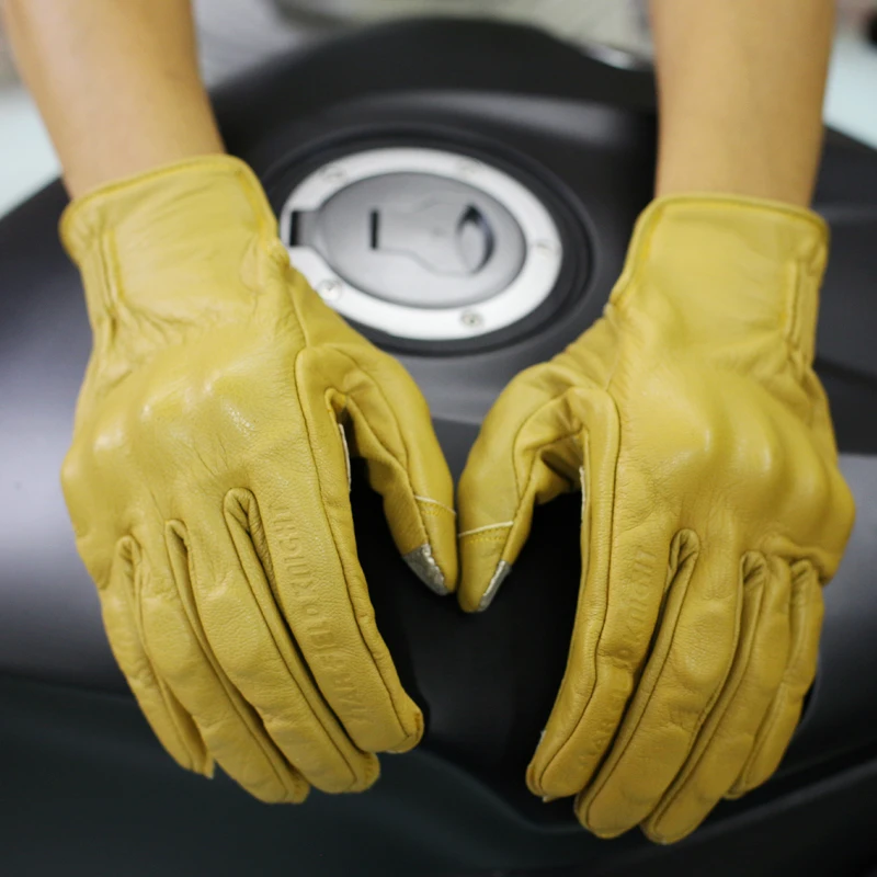 Мотоциклетные Перчатки из натуральной кожи для мужчин и женщин