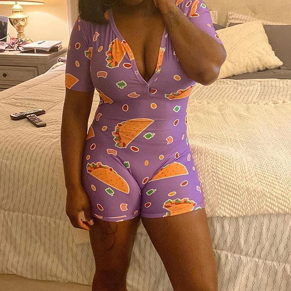 Женские сексуальные комбинезоны пижамы боди с длинным рукавом глубокий v