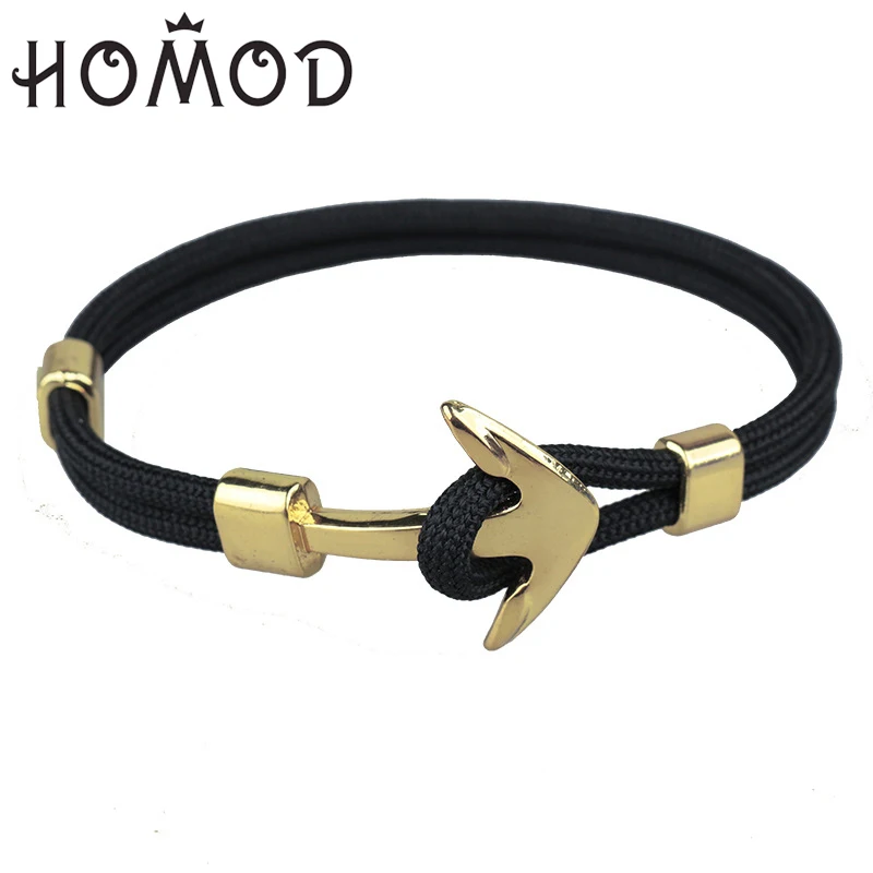 Trend тренд якорь Мужской Браслет Полиэстер аксессуары тросы Паракорд с якорем