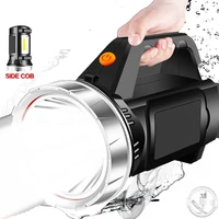 portable searchlight long range spotlight hand light camp lantern with built in battery outdoor shoulder strap fishing hiking