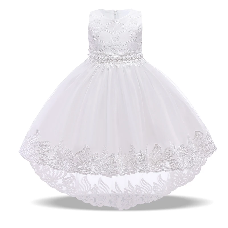 

3-10 Years Chlid Dress Beading First Birthday Dress For Baby Girl Ceremony Ball Gown Bow Princess Dress Wedding Party Dress