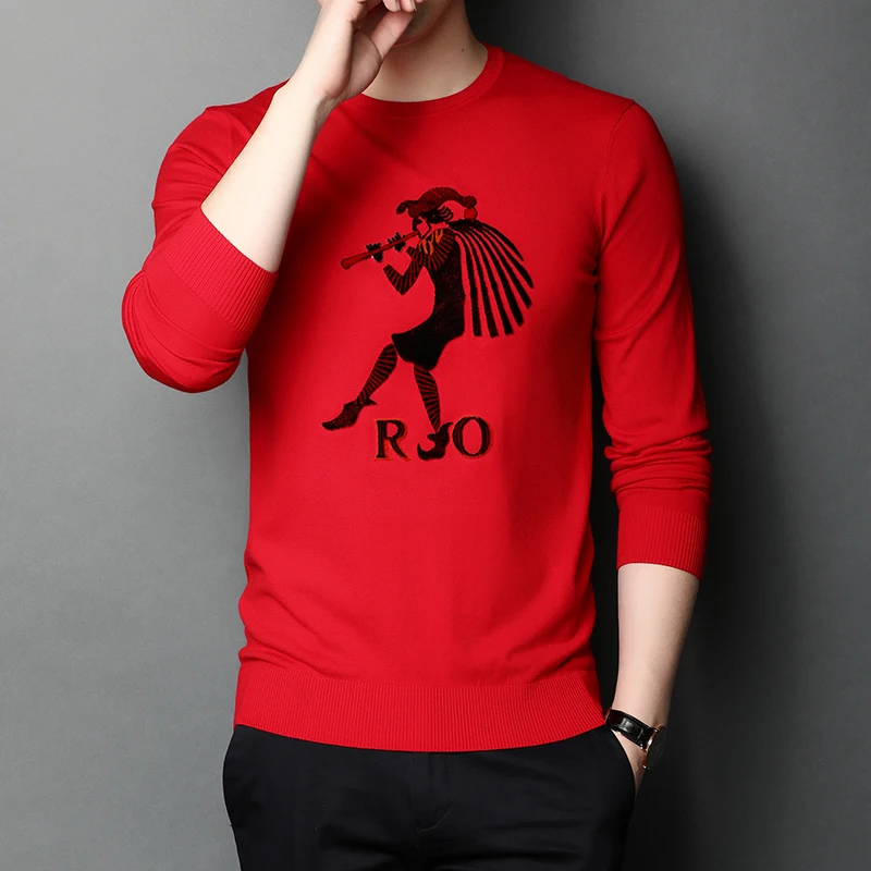 hot sale new top grade fashion oneck knit pullover mens designer luxury brand sweater graphic casual jumper men clothing free global shipping