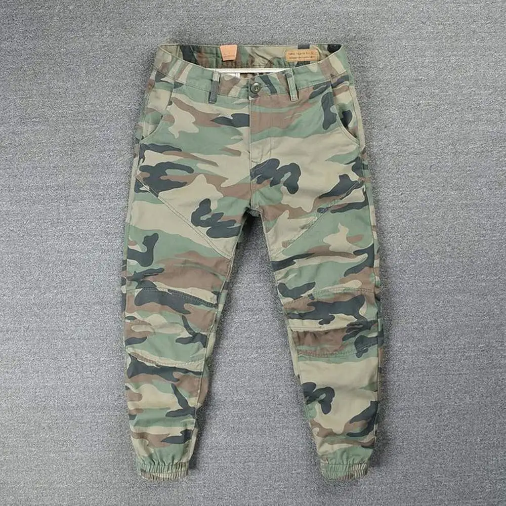 

Autumn Spring Men Casual Camouflage Cargo Pants Army Green Streetwear Jogger 100% Cotton Military Pockerts Homme Brand Trousers