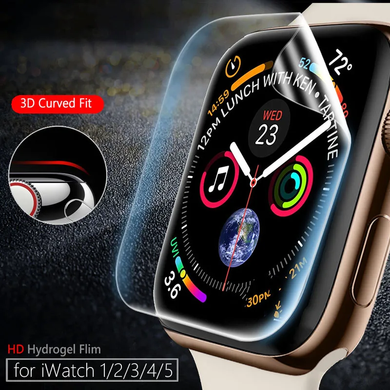 Защитная пленка для Apple Watch 4 5 40 44 мм не закаленное стекло 3 2 1 38/42