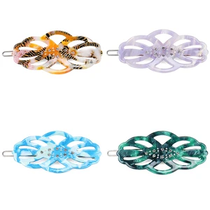 Китайские античные полые безопасные пряжки дизайн Hiar зажимы ацетат целлюлозы с Стразы Hiar Зажимы для женщин