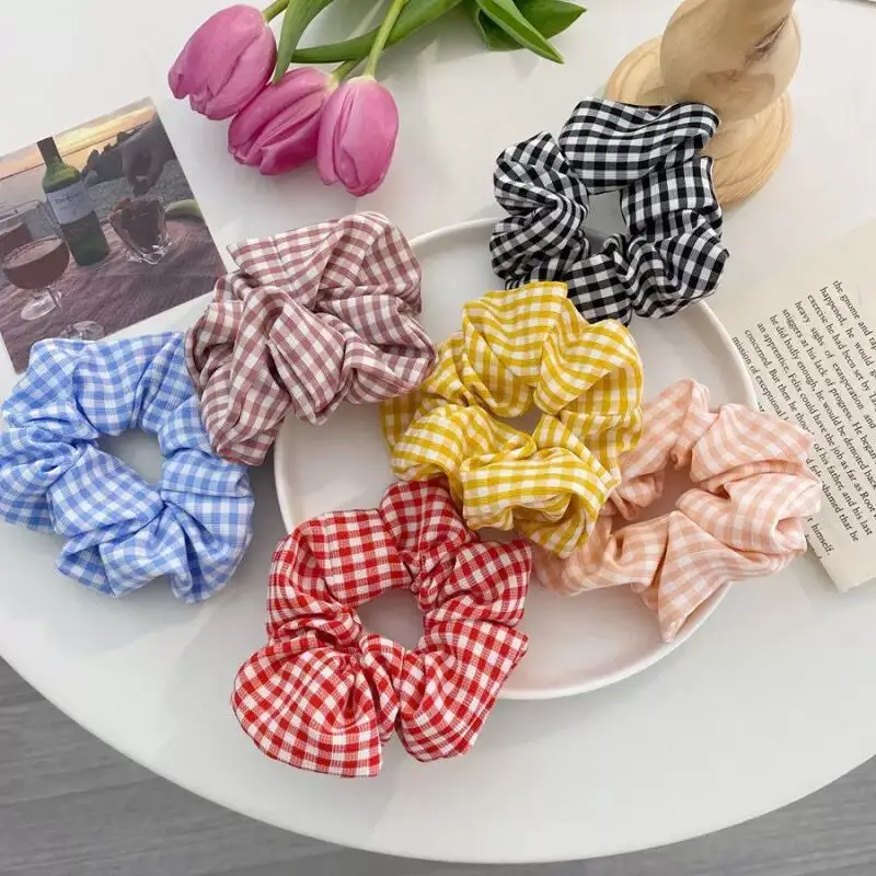 Резинка для волос эластичная резинка в клетку аксессуар ручной работы 2020| |