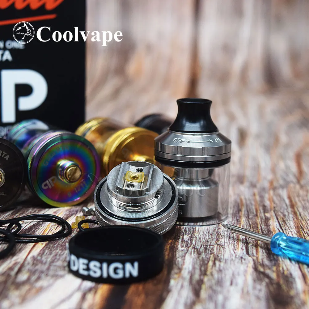 coolvape QP design GATA RTA MTL DL 24mm 4ml 2ml capacity 2 in 1 atomizer Bottom airflow Single Coil vs Design Nio RDA | Электроника
