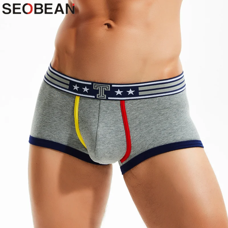 

SEOBEAN Male Panties Men's Boxer Underwear Sexy Men Underpants Cotton Boxers for Man Young New Arrivals