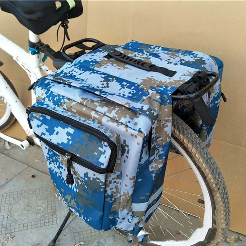 Горячая AD горный велосипед задний полка мешок двойной желтовато коричневый два